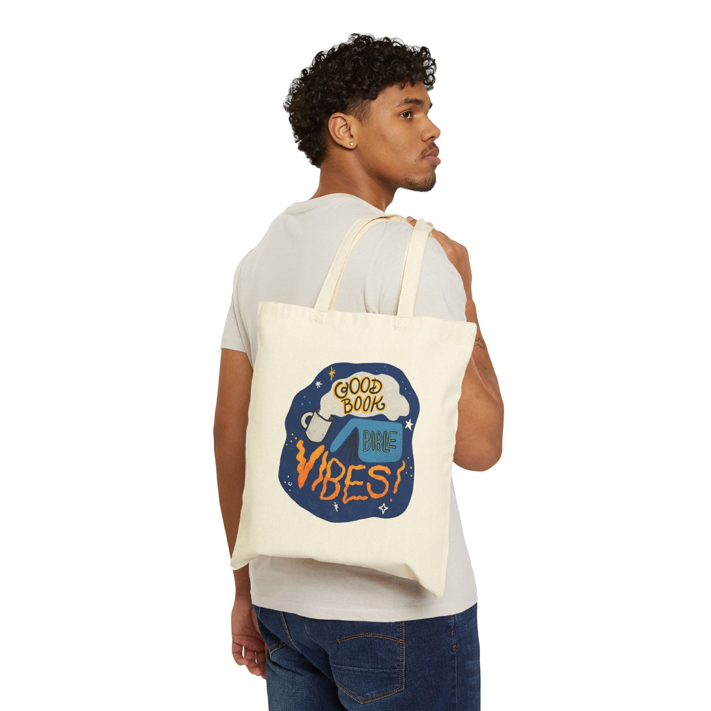 "Good Book Bible Vibes" Canvas Tote Bag